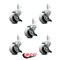 Service Caster 2 Inch Thermoplastic Wheel 3/8 Threaded Stem Caster Set with Brakes SCC, 5PK SCC-TS05S210-TPRS-SLB-381615-5 - alternate 1